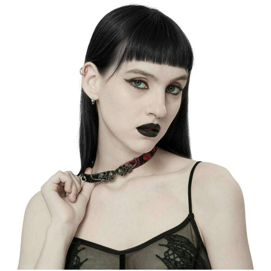 Gothic Aloof Rose Choker