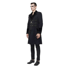 Gothic Faux Fur Convertible Military Coat