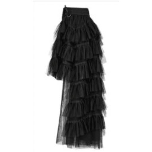 Gothic Ruffle Layered Skirt with Heart Shape Waist