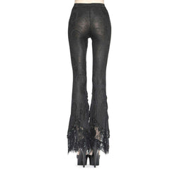 Gothic Sheer Lace Flare Pants