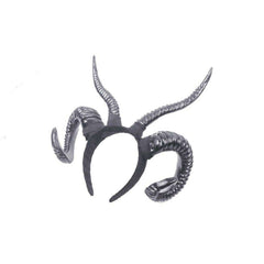 Gothic Succubus Black Ram Horn Headband