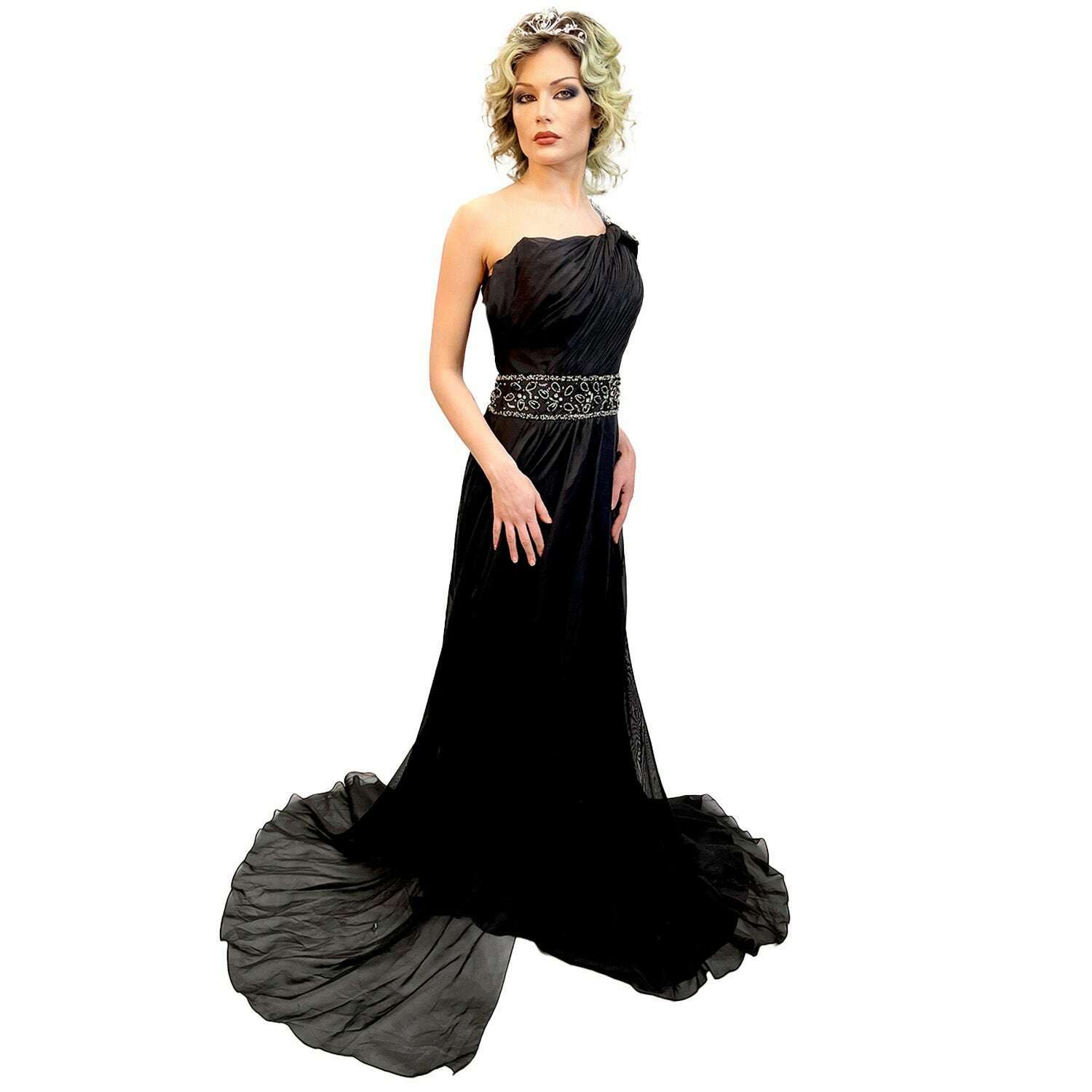 marchesa notte black dress Women's Ruffle High/Low Crepe & Lace Midi Dress, Size 2 Hem hits below the knee An entrance worth remembering. ,