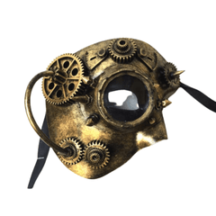 Half Steampunk Mask with Gear Decal