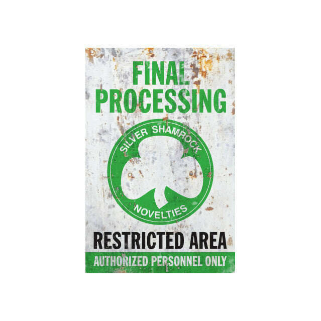 Halloween 3: Season Of The Witch Silver Shamrock Final Processing Metal Sign