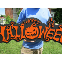 Halloween Jack O Lantern Spooky Forest Sign