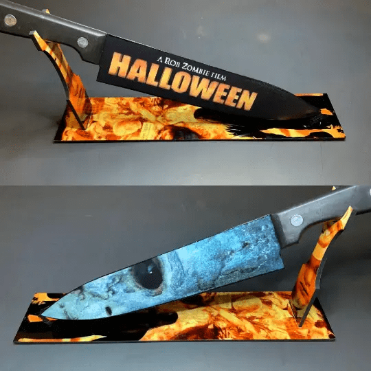 Halloween Michael Myers Kitchen Knife with Stand