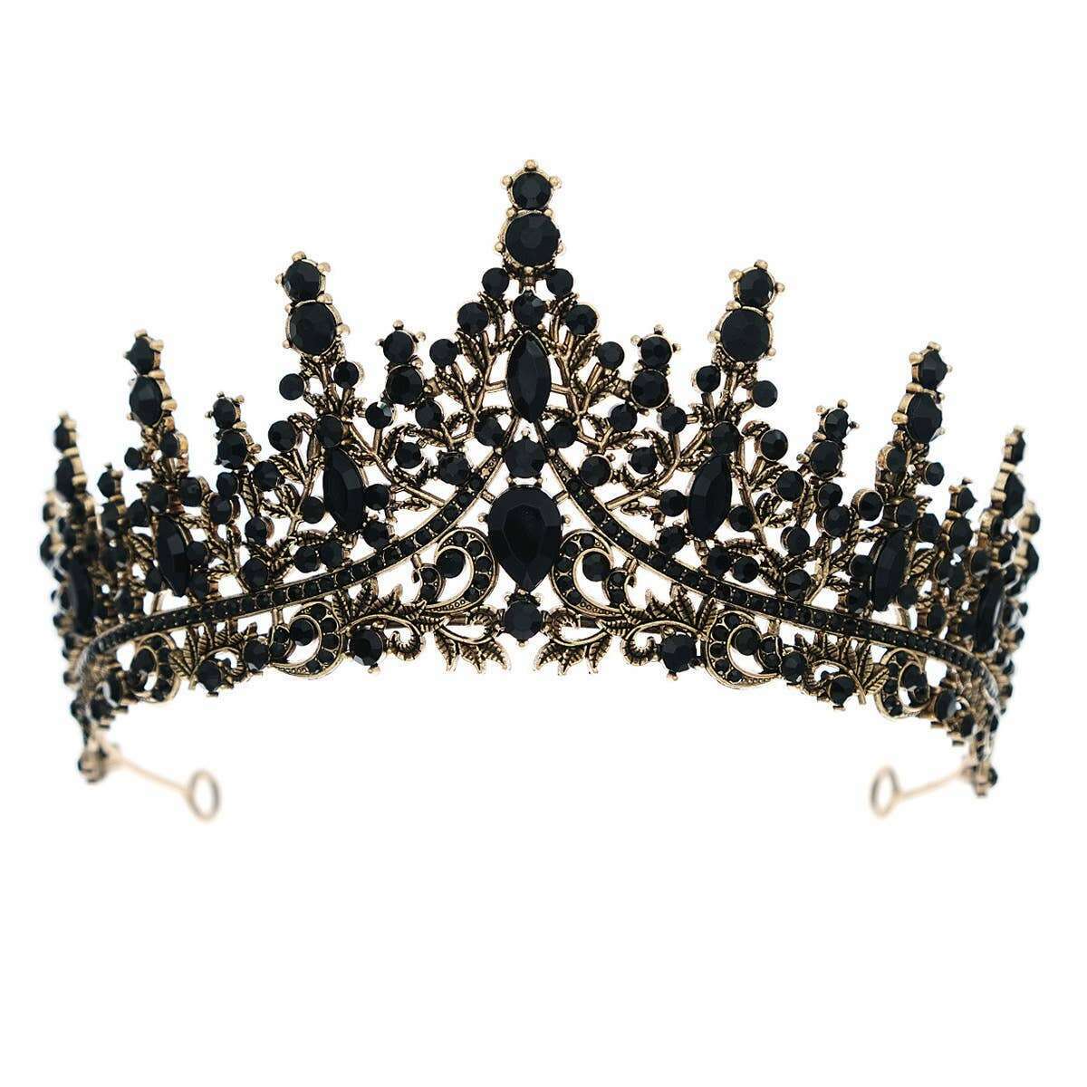 Halloween Queen Gothic Black Gem Tiara