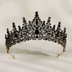 Halloween Queen Gothic Black Gem Tiara