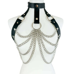 Heavy Duty Black Rib Cage Chain Harness