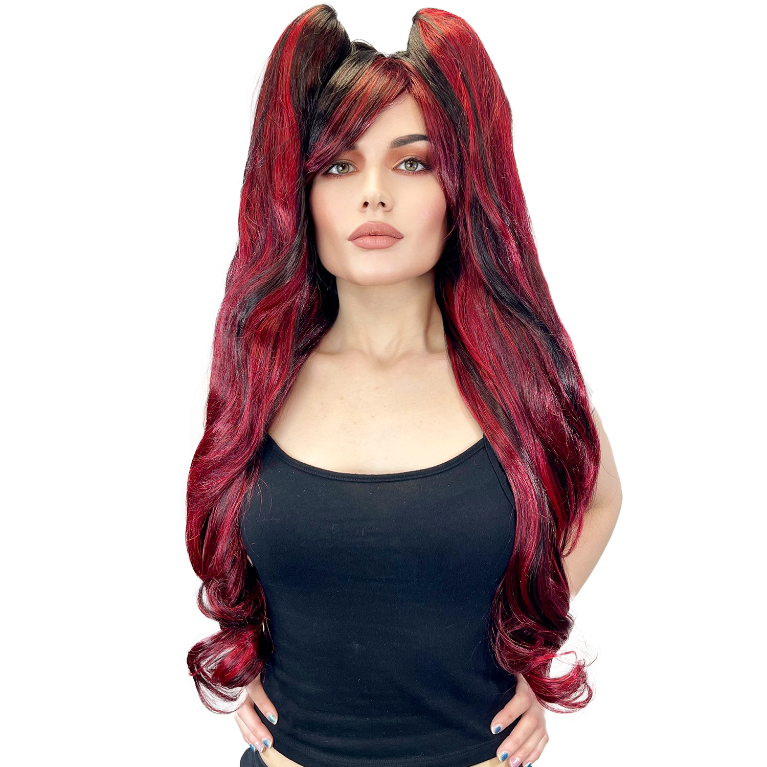 Black Color Long Curly Cosplay/Costume/Anime/Party Wig