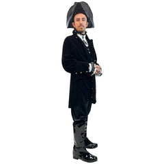 Fancy Black Velvet Pirate Men's Costume