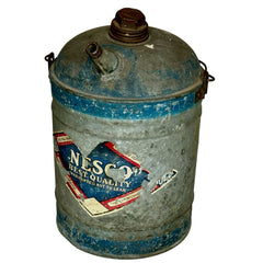 Antique Nesco Gallon Fuel Oil Can with Handle Prop