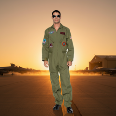 Top Gun Men's Fighter Pilot Flight Suit Adult Costume