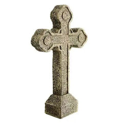 24" Concrete Cross Tombstone Decoration