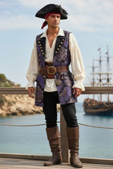 Lilac Brocade Two-Toned Pirate Vest