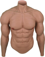 Faux Muscular Silicone Bodysuit with Abs, Chest and Full Arms