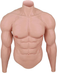 Faux Muscular Silicone Bodysuit with Abs, Chest and Full Arms