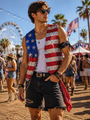 Stars and Stripes Sequin Men's Vest