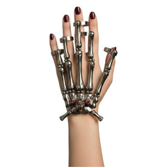 Pirate Skeleton Hand Bracelet with Finger Rings