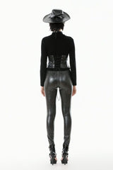 Seductive Snakeskin Black Pleather Leggings