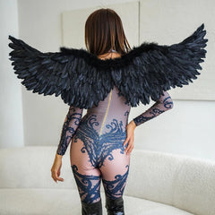 Black Swan Feathered Wings