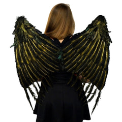 Custom Large Black & Gold Evil Feather Wings