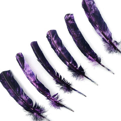 Custom Tie-Dyed Orchid Plum Turkey Feathers