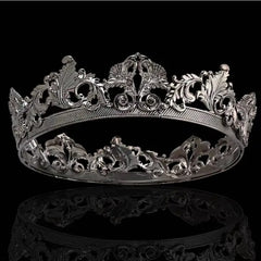 Elegant Regal Stone Silver Men's Crown