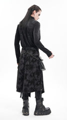 Men's Black Belted Kilt with Side Bags