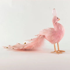 Champagne Pink Peacock Figurine Decoration