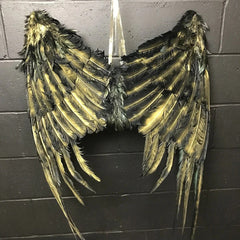 Custom Large Black & Gold Evil Feather Wings