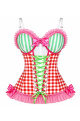 Lavish Strawberry Sweetheart Gingham Corset