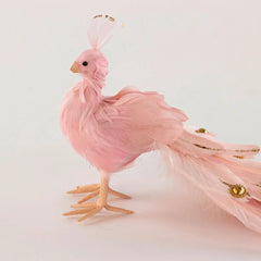 Champagne Pink Peacock Figurine Decoration
