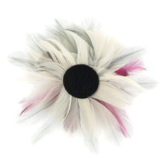 Pink & Silver Feather Flower Corsage Hair/Hat Accessory