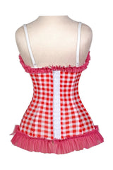 Lavish Strawberry Sweetheart Gingham Corset