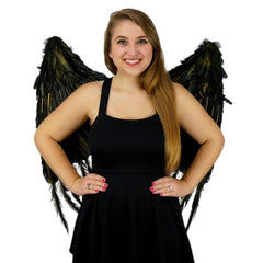 Custom Large Black & Gold Evil Feather Wings