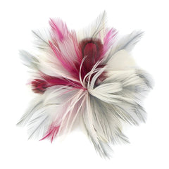 Pink & Silver Feather Flower Corsage Hair/Hat Accessory