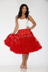 Tiered Red Ruffled Petticoat Skirt