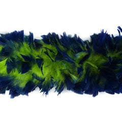 Luxurious Lime Tipped Royal Blue Turkey Feather Boa