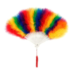 Rainbow Mix Marabou Feather Fan