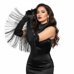 Satin Fringe Gloves