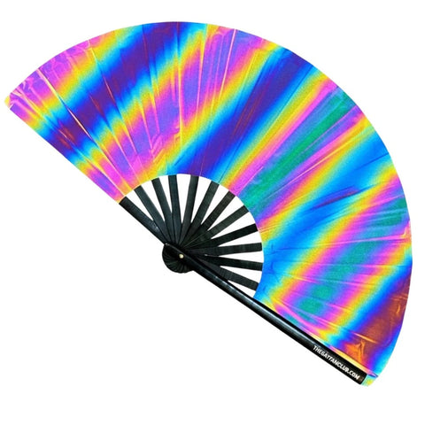 Eclipse Rainbow Reflective Hand Fan – AbracadabraNYC