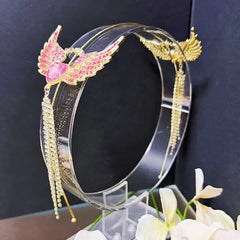 Heaven Sent Pink Rhinestone Angel Heart Headband