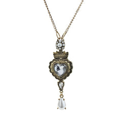 Antique Gold Heart Pendant Necklace