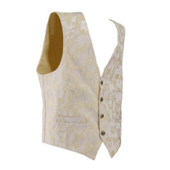 White Paisley Jacquard Short Pirate Vest