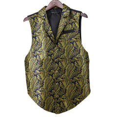Gold and Blue Paisley Jacquard Pirate Vest