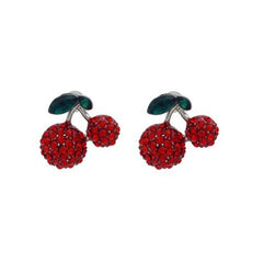 Rhinestone Cherry Earrings