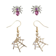 Spider and Web Earrings 2 Pair Set