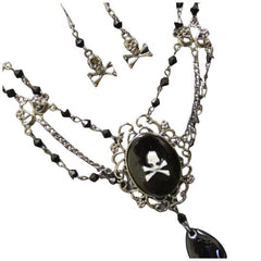 Pirate Cameo Necklace and Earring Set