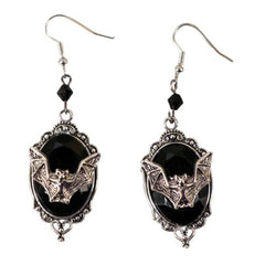 Bat Cameo Earrings